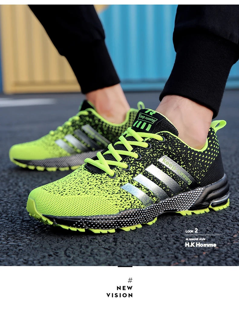 Men’s Green Breathable Running Shoes – Big Size 47